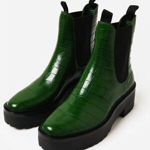 Loeffler Randall Chelsea Boot - Reggie Chelsea Boot Green Black Heeled Boot